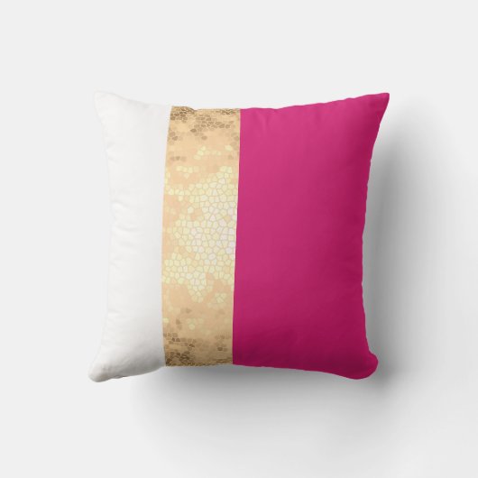 elegante klare Imitatgoldrosa-Weißstreifen Kissen (Rückseite)