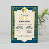 Elegante Klasse 2004 20 Jahre High School Wiederse Folieneinladung (Stehend vorne)