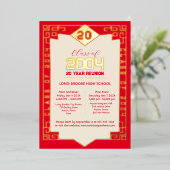 Elegante Klasse 2004 20 Jahre High School Wiederse Folieneinladung (Stehend vorne)