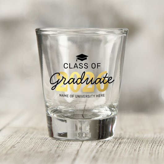 Elegante Klasse 2025 Abschluss Geschenkglas Schnapsglas