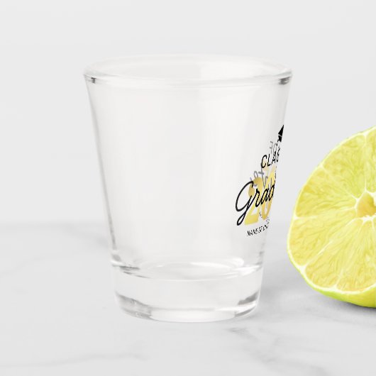 Elegante Klasse 2025 Abschluss Geschenkglas Schnapsglas (Links)