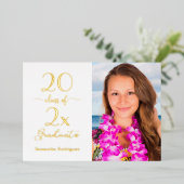 Elegante Klasse 2025 Foto Graduation Party Gold Folieneinladung (Stehend vorne)