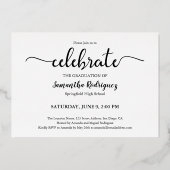 Elegante Klasse 2025 Foto Graduation Party Gold Folieneinladung (Rückseite)