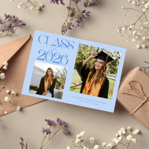 Elegante Klasse 2026 Typografie Grad Eisblau Ankündigung
