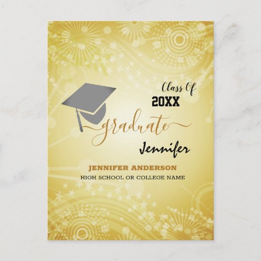 Elegante Klasse 20XX, Foto, Topper-Abschluss Ankündigungspostkarte (Vorderseite)