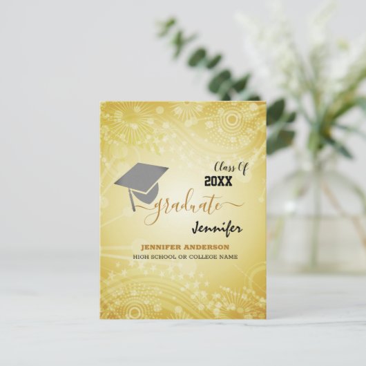 Elegante Klasse 20XX, Foto, Topper-Abschluss Ankündigungspostkarte (Stehend Vorderseite)