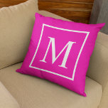 Elegante Klasse Fuchsia Anpassen Monogramm Kissen<br><div class="desc">Elegant Classy Blue Customize Monogramm Kissen werfen. Fuchsia ist eine lebendige lila rote Farbe,  benannt nach der Blume der Fuchsia-Pflanze,  die ihren Namen vom deutschen Botaniker Leonhart Fuchs aus dem 16. Jahrhundert erhielt. Individualisieren und personalisieren Sie,  indem Sie das Initial nach Belieben ersetzen.</div>