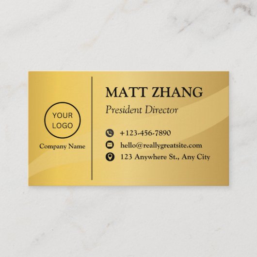 Elegante Klasse Golden Beruflich Moderne Golden Tr Visitenkarte (Vorderseite)