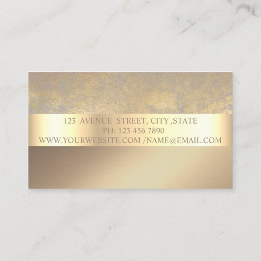 Elegante Klasse Modernst,Imitate Gold Visitenkarte (Rückseite)