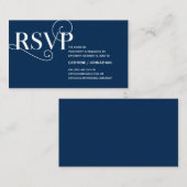 Elegante Klasse, Navy Blue Script, UAWG Response Begleitkarte (Vorne/Hinten)