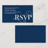 Elegante Klasse, Navy Blue Script, UAWG Response Begleitkarte (Vorne/Hinten)