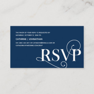 Elegante Klasse, Navy Blue Script, UAWG Response Begleitkarte