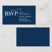 Elegante Klasse, Navy Blue Script, UAWG Response Begleitkarte (Vorne/Hinten)