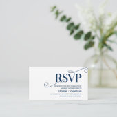 Elegante Klasse, Navy Blue Script, UAWG Response Begleitkarte (Stehend Vorderseite)