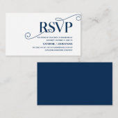 Elegante Klasse, Navy Blue Script, UAWG Response Begleitkarte (Vorne/Hinten)