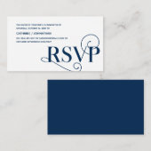 Elegante Klasse, Navy Blue Script, UAWG Response Begleitkarte (Vorne/Hinten)