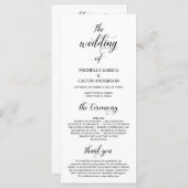 Elegante Klasse, schwarze Schrift, Hochzeitsfeier Programm (Vorne/Hinten)