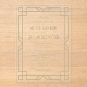 Elegante Klasse Transparente Kunst-Deco Beige Hoch Acryleinladungen (Vorderseite)