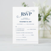 Elegante Klasse, UAWG, Navy Blue Schriftart, Respe Begleitkarte (Stehend Vorderseite)