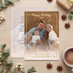 Elegante klassige Goldfolie Frohe Feiertage Famili