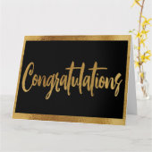 Elegante Klassik Black & Imitate Gold Herzlichen G Karte (Gelbe Blume)