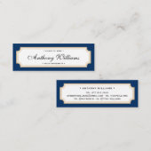 Elegante Klassik Blau und Gold Abschluss Telefonnummerkarte (Vorne/Hinten)