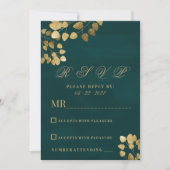 Elegante Klassik Dunkelgrün Eukalyptus-UAWG Einladung (Vorderseite)