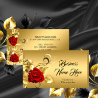 Elegante Klassik Golden Rote Rose Goldenes Leaf
