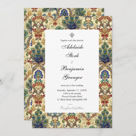 Elegante Klassik Maximalist Custom Foto DIY Weddin Einladung (Vorne/Hinten)