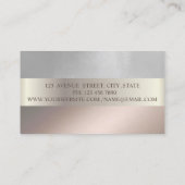 Elegante Klassik modern,Silber,Rose Gold Visitenkarte (Rückseite)