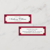 Elegante Klassik Rot und Gold Abschluss Telefonnummerkarte (Vorne/Hinten)