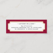 Elegante Klassik Rot und Gold Abschluss Telefonnummerkarte (Rückseite)