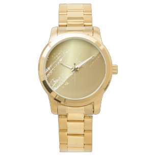 Elegante Klassik Simple Gold Aquamarin Men Armbanduhr