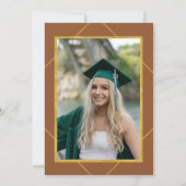 Elegante Klassik-Skript Gold-Frame-Graduierungspar Einladung (Rückseite)