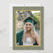 Elegante Klassik-Skript Gold-Salbei-Party Einladung (Rückseite)