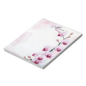 Elegante Klassik Wasserfarben Rosa Notizblock (Rotiert)