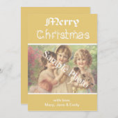 Elegante, klassisch gelbe Weihnachtskarte Feiertagskarte (Vorne/Hinten)