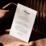 Elegante klassisch-minimalistische Hochzeit in Kal Menükarte<br><div class="desc">Schwarz-Weiß elegante klassische minimalistische kalligraphische Hochzeitsmenü. Geeignet zum Geburtstag,  Jubiläum und jedes andere Party.</div>