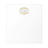 Elegante Klassisch Moderne Monogramm Schwarz Gold Notizblock (Vorderseite)