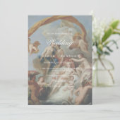 Elegante klassische alte Malerei Hochzeit Einladung (Stehend Vorderseite)