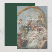 Elegante klassische alte Malerei Hochzeit Einladung (Vorne/Hinten)