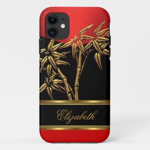 Elegante klassische asiatische Bambus-Rot-Gold-Sch Case-Mate iPhone Hülle