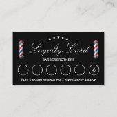 Elegante klassische Barber Pole Black Loyalty Visitenkarte (Rückseite)