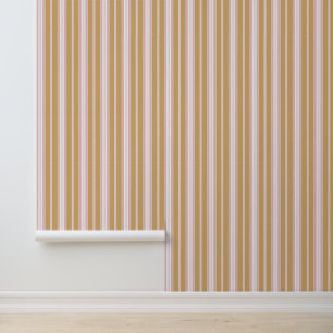 Elegante, klassische, beige, braune rosa Streifen Tapete