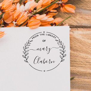 Elegante klassische Blätter aus der Bibliothek Permastempel