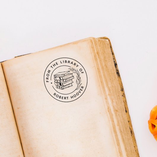 Elegante klassische Blätter aus der Bibliothek Permastempel