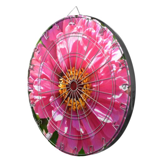 Elegante klassische Blume mit rosa Blumen Dartscheibe (Vorderseite rechts)