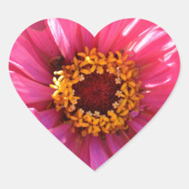 Elegante klassische Blume mit rosa Blumen Herz-Aufkleber