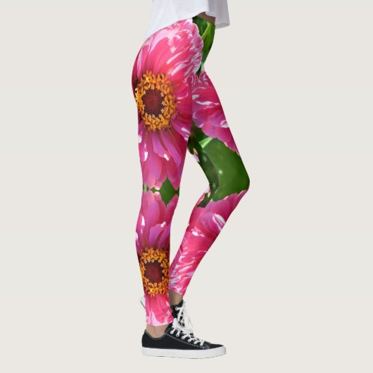 Elegante klassische Blume mit rosa Blumen Leggings (Rechts)
