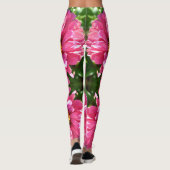 Elegante klassische Blume mit rosa Blumen Leggings (Rückseite)